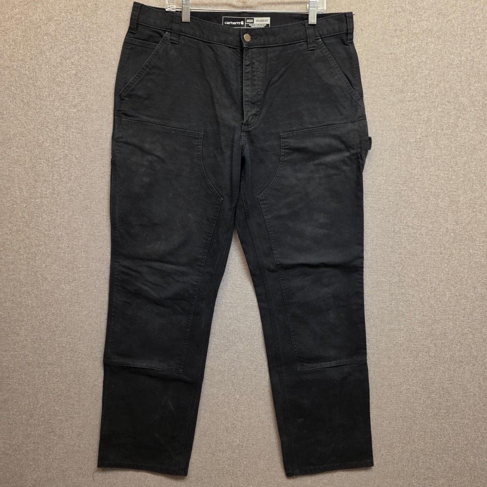 Carhartt Rugged Flex Duck Double Front Double Knee Work Pants 38x34 Black 103334